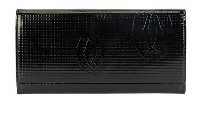 Cartier Long Wallet, &pound;180, Accessories, Black, Patent Leather, Front view